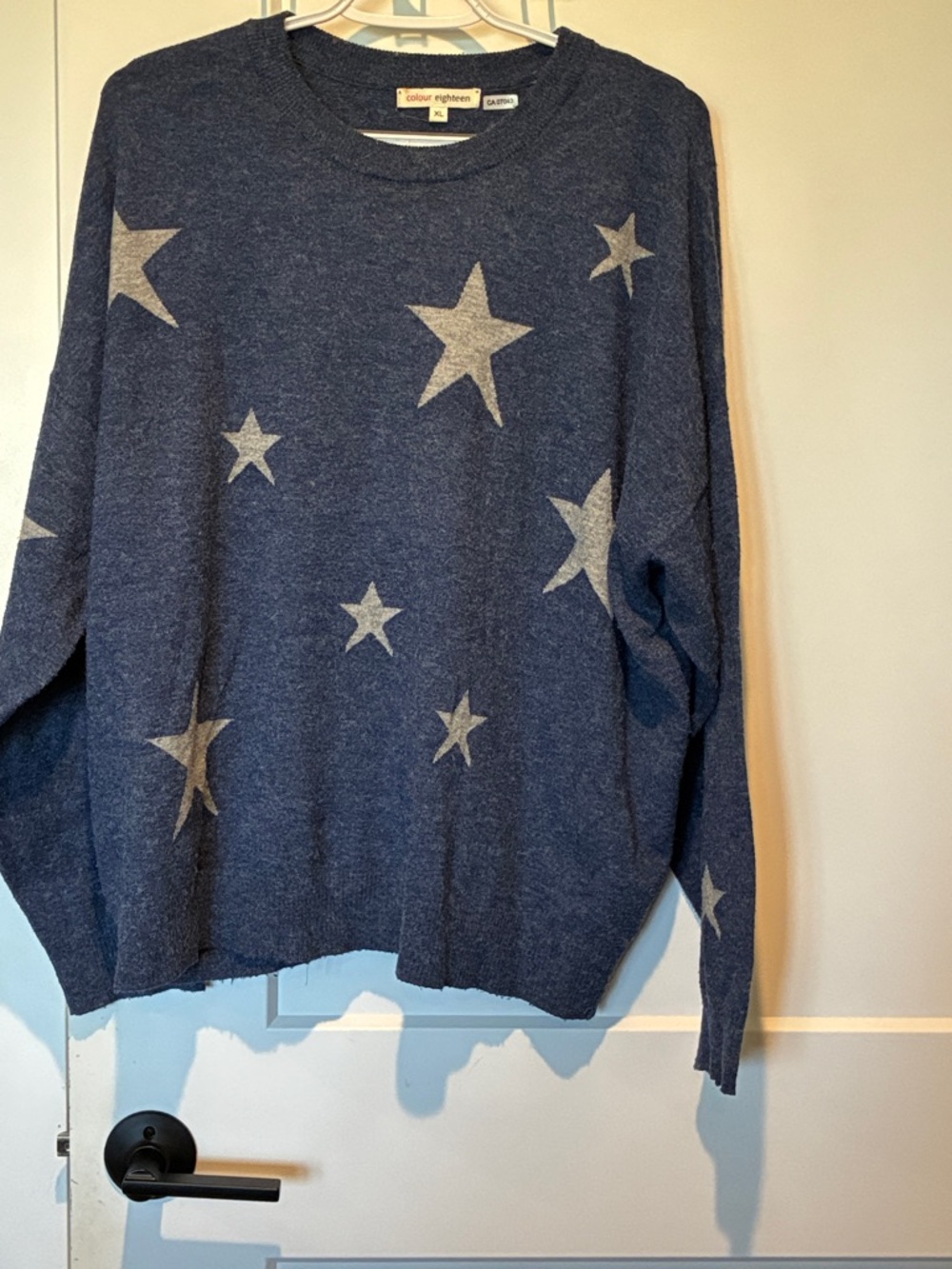 Colour Eighteen Navy Star Crewneck Sweater.   B18